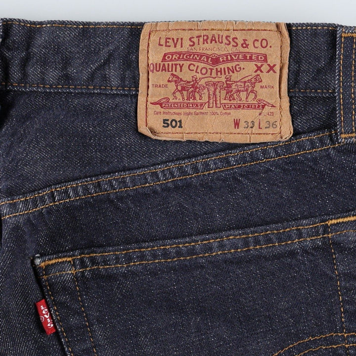 2000'S Levi's 501-0104 Euro Model Straight Denim Pants, Men's W32 (approx.) cotton navy blue type Vintage Second Hand