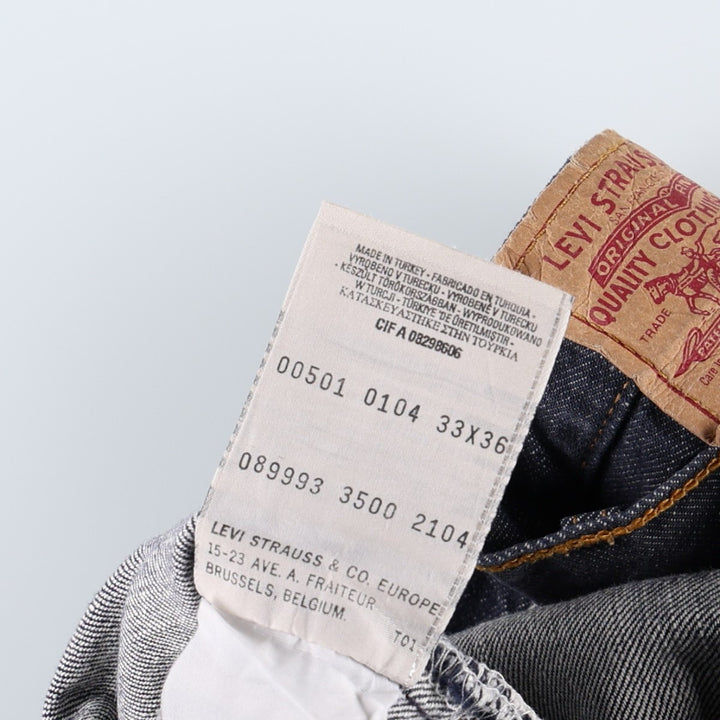 2000'S Levi's 501-0104 Euro Model Straight Denim Pants, Men's W32 (approx.) cotton navy blue type Vintage Second Hand