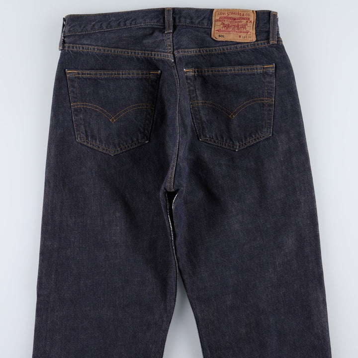 2000'S Levi's 501-0104 Euro Model Straight Denim Pants, Men's W32 (approx.) cotton navy blue type Vintage Second Hand