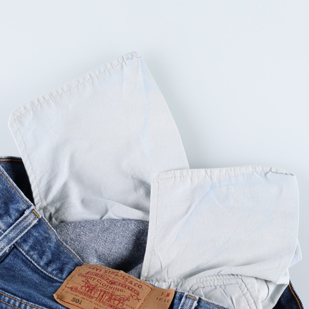 90'S Levi's 501-0115 Straight Denim Pants, Made in USA, Men's, W30, Vintage cotton blue type Vintage Second Hand