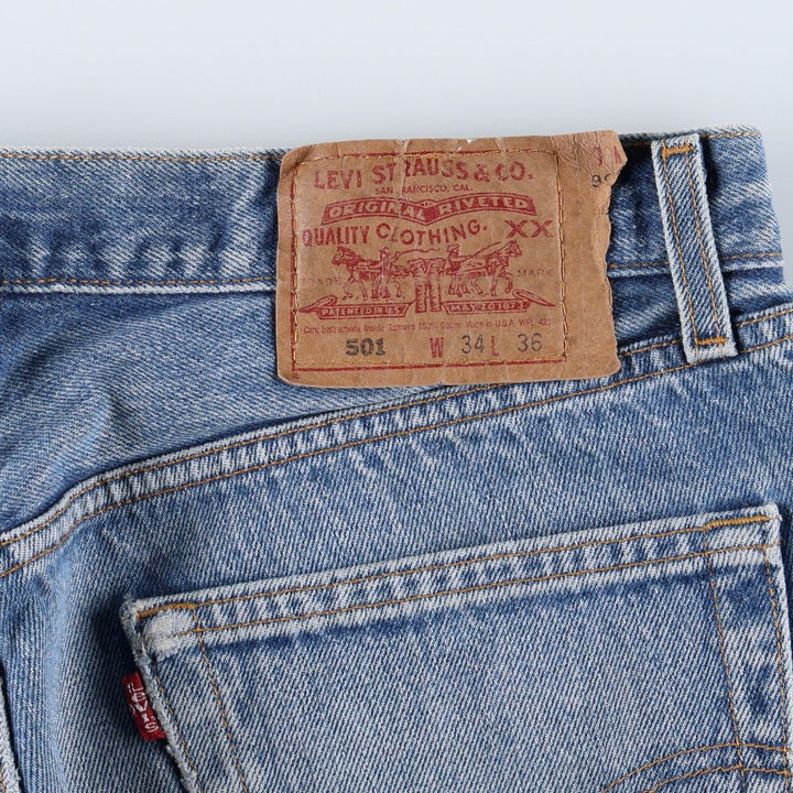90'S Levi's 501-0115 Straight Denim Pants Made in USA Men's W33 Vintage cotton blue type Vintage Second Hand