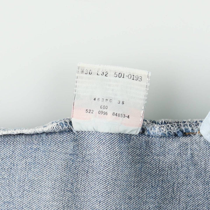 90'S Levi's 501-0193 Straight Denim Pants Made in USA Men's W30 Vintage cotton blue type Vintage Second Hand