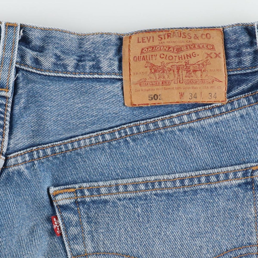 1990'S Levi's 00501-0193 Straight Denim Pants, Made in USA, Men's W33 (approx.), Vintage cotton blue type Vintage Second Hand