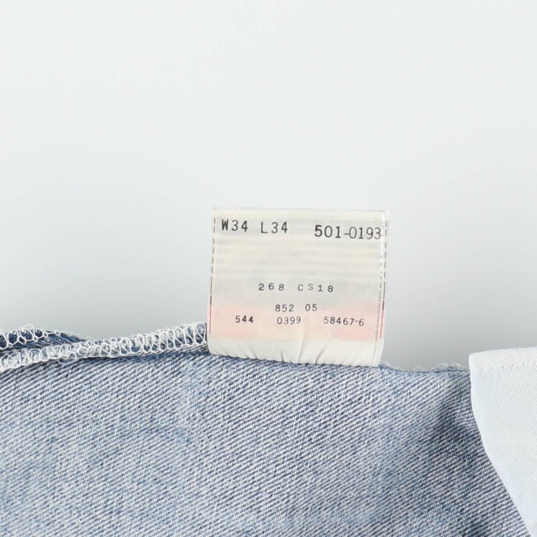 1990'S Levi's 00501-0193 Straight Denim Pants, Made in USA, Men's W33 (approx.), Vintage cotton blue type Vintage Second Hand