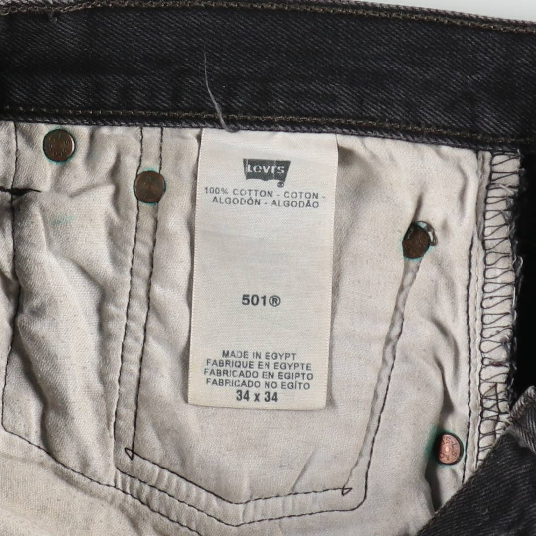 Levi's 501 Black Denim Straight Denim Pants for Men, W33 equivalent cotton black type Vintage Second Hand