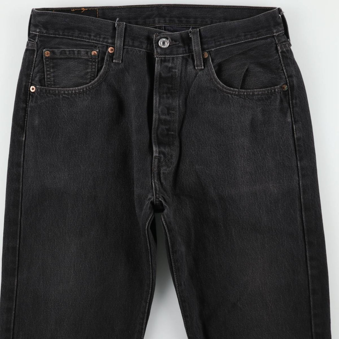 Levi's 501 Black Denim Straight Denim Pants for Men, W33 equivalent cotton black type Vintage Second Hand