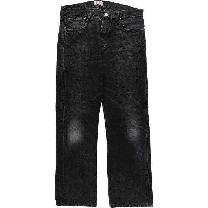 Levi's 501 Black Denim Straight Denim Pants for Men, W34 equivalent cotton black type Vintage Second Hand