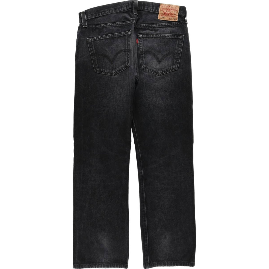 Levi's 501 Black Denim Straight Denim Pants for Men, W34 equivalent cotton black type Vintage Second Hand