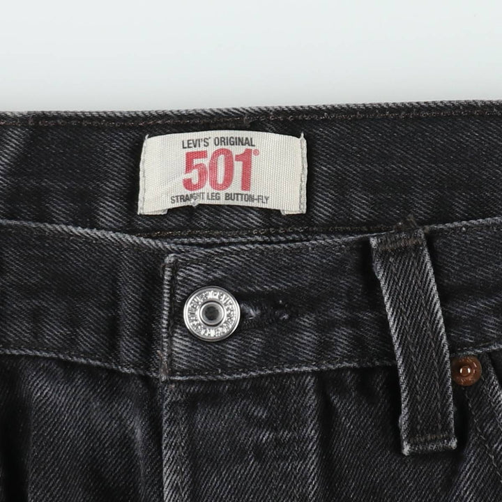 Levi's 501 Black Denim Straight Denim Pants for Men, W34 equivalent cotton black type Vintage Second Hand