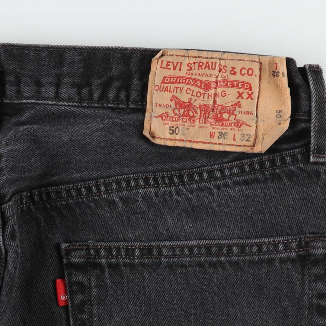 00'S Levi's 501 Black Denim Straight Denim Pants Men's W36 cotton black type Vintage Second Hand