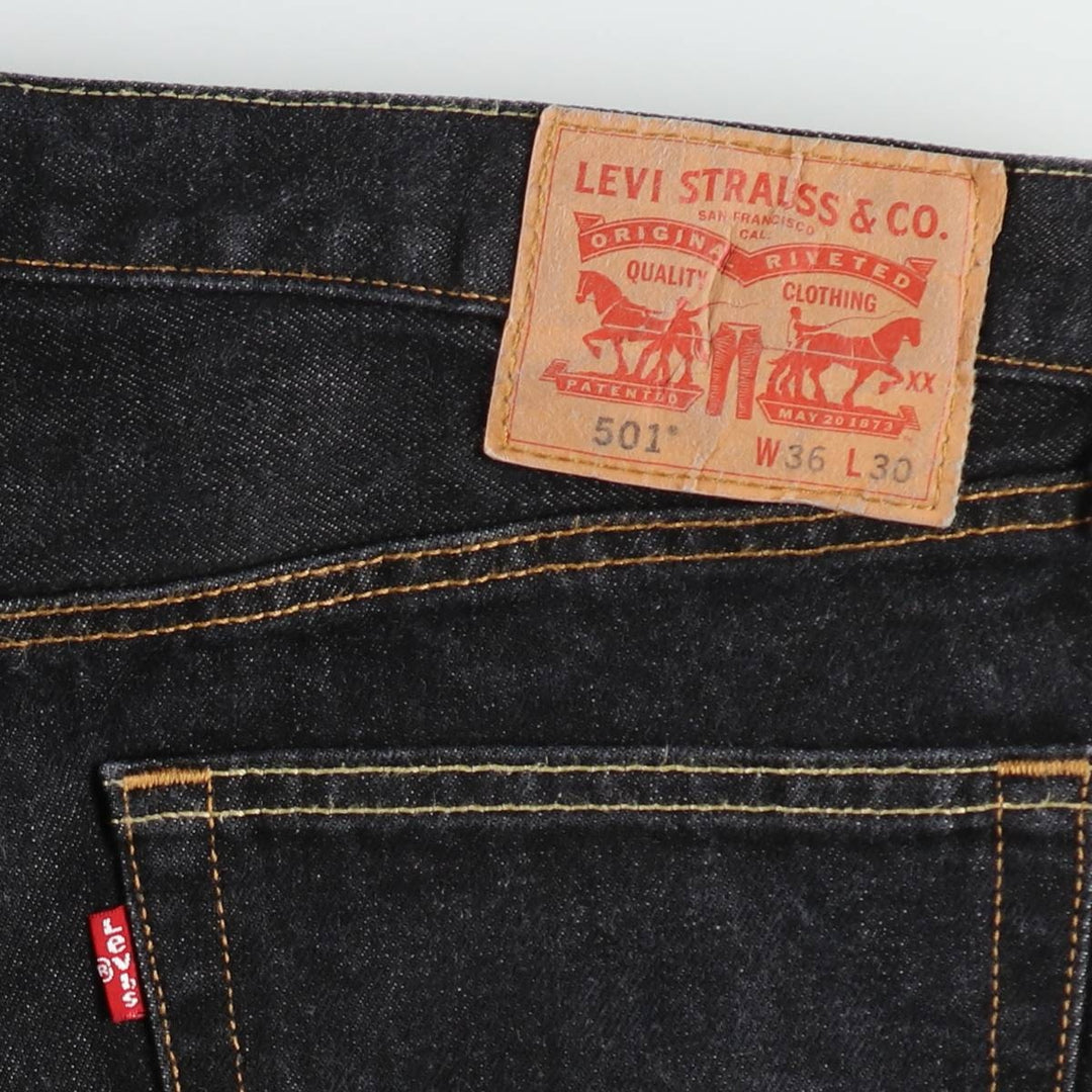 Levi's 501 Black Denim Straight Denim Pants for Men, W34 equivalent cotton black type Vintage Second Hand