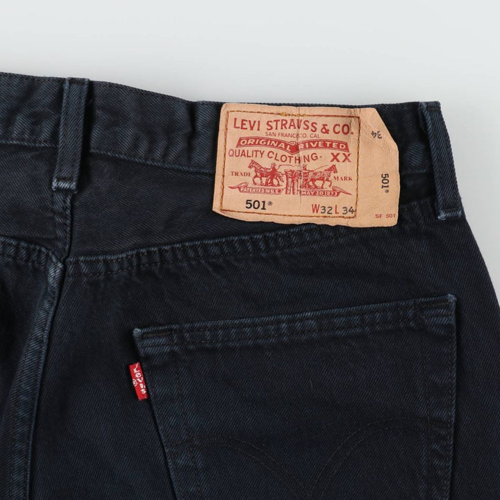 2000'S Levi's 00501-0165 Euro Model Black Denim Straight Leg Jeans, Men's W32 (approx.) cotton black type Vintage Second Hand