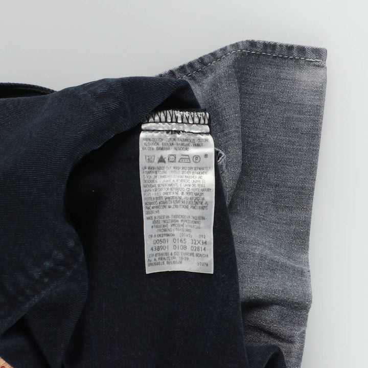 2000'S Levi's 00501-0165 Euro Model Black Denim Straight Leg Jeans, Men's W32 (approx.) cotton black type Vintage Second Hand