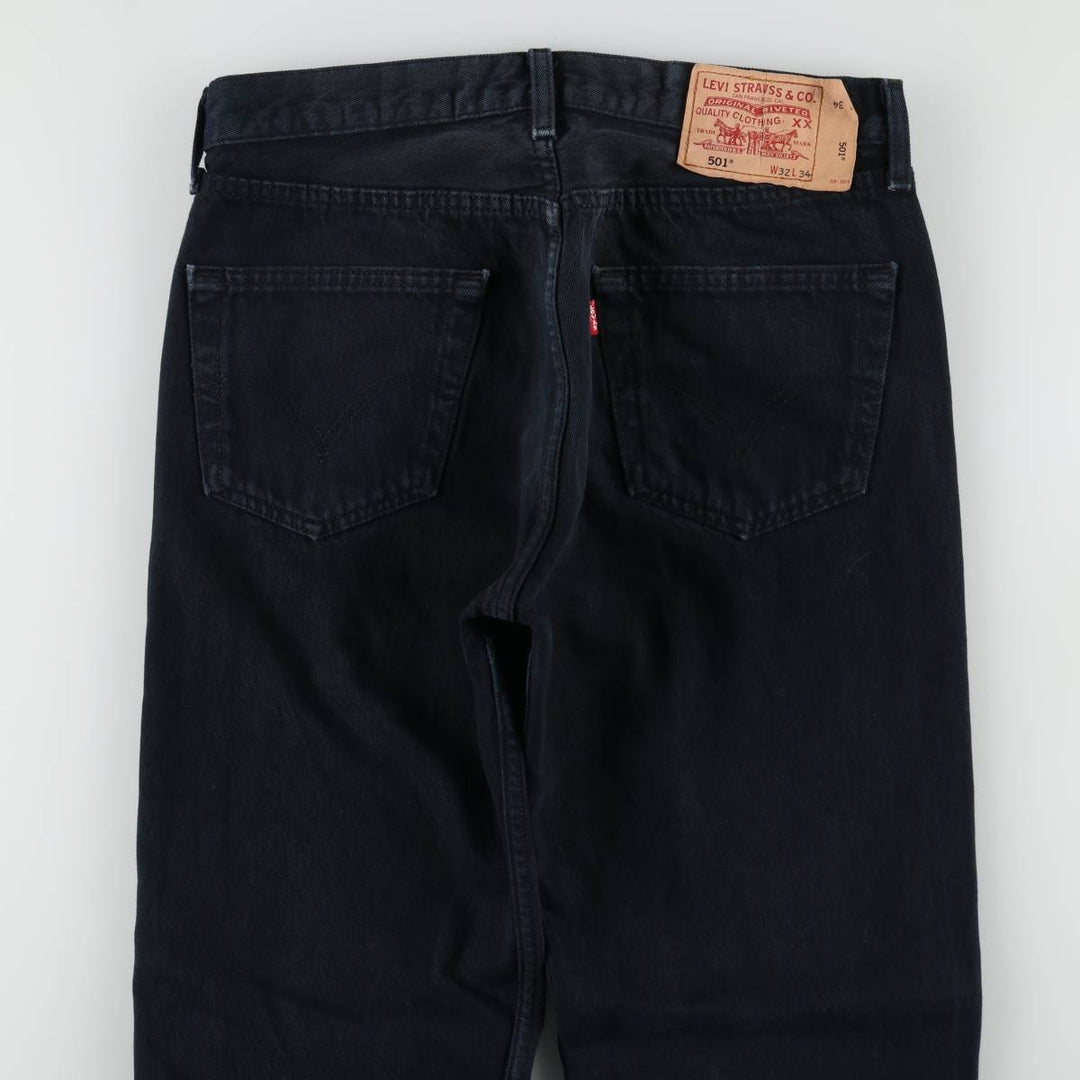 2000'S Levi's 00501-0165 Euro Model Black Denim Straight Leg Jeans, Men's W32 (approx.) cotton black type Vintage Second Hand