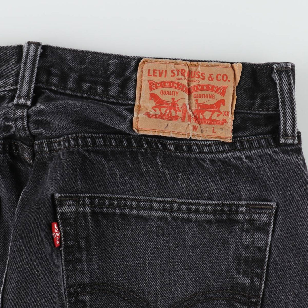 Levi's 501 Black Denim Straight Denim Pants Men's W31 equivalent cotton black type Vintage Second Hand