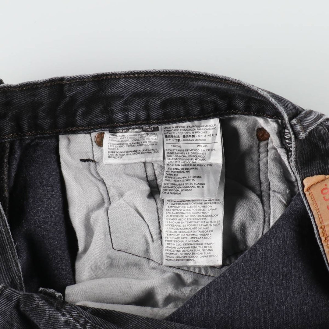 Levi's 501 Black Denim Straight Denim Pants Men's W31 equivalent cotton black type Vintage Second Hand