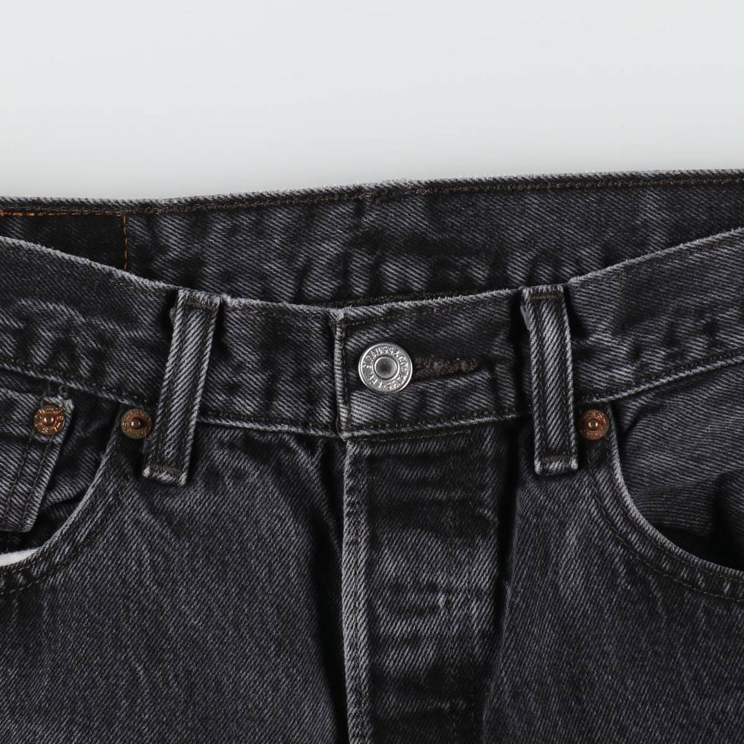 Levi's 501 Black Denim Straight Denim Pants Men's W31 equivalent cotton black type Vintage Second Hand