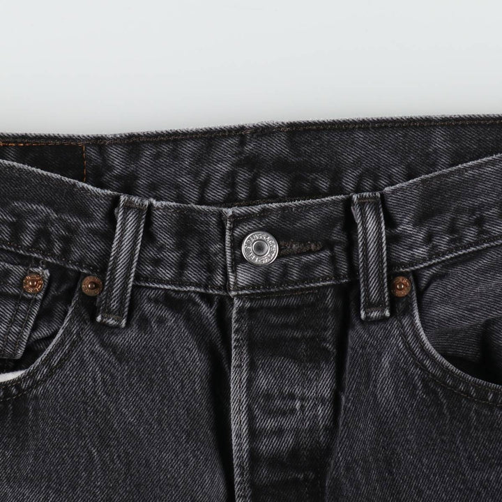 Levi's 501 Black Denim Straight Denim Pants Men's W31 equivalent cotton black type Vintage Second Hand