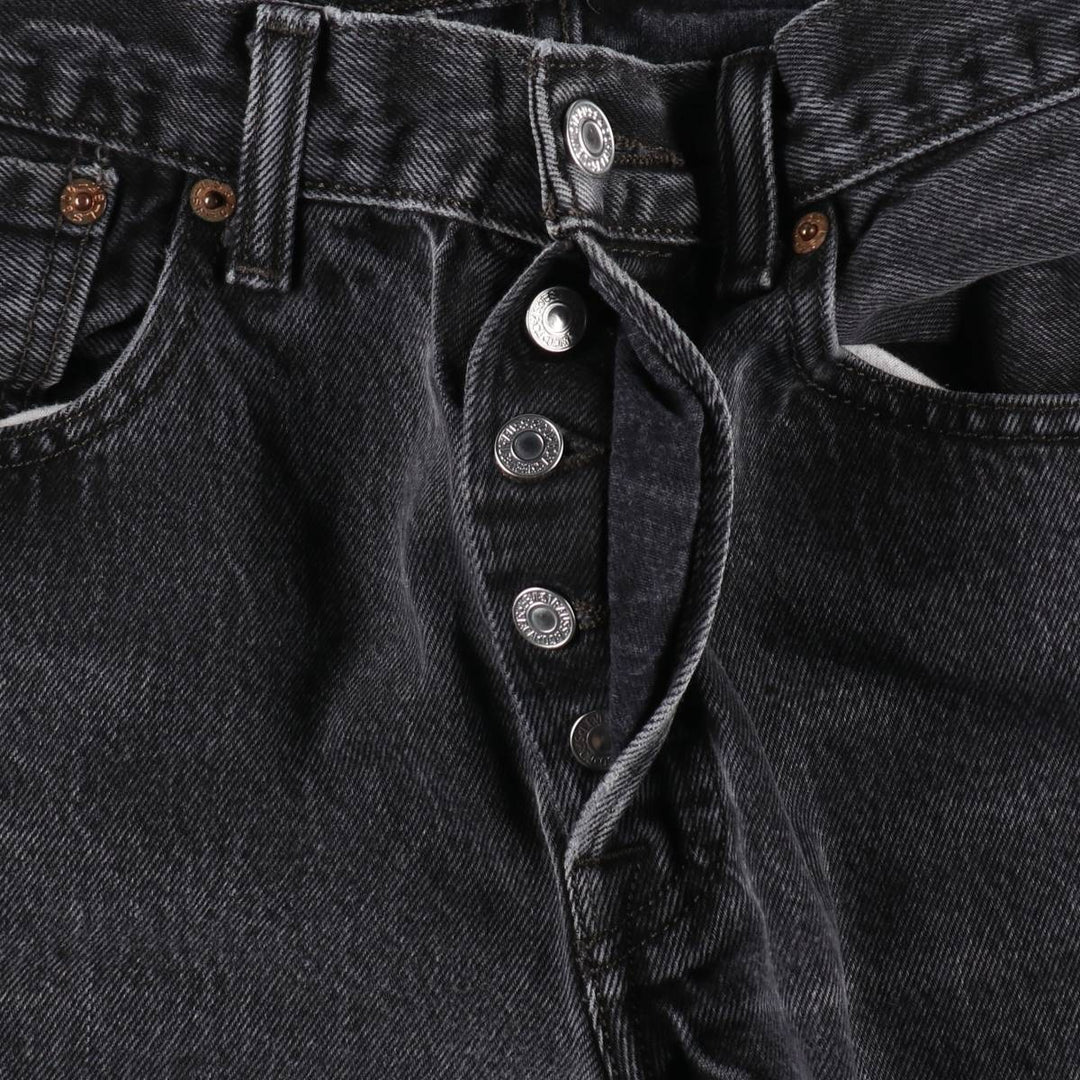 Levi's 501 Black Denim Straight Denim Pants Men's W31 equivalent cotton black type Vintage Second Hand