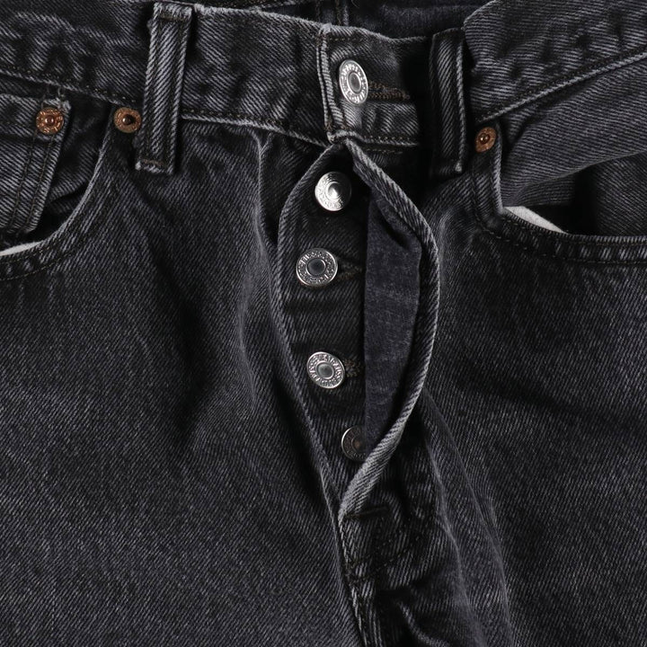 Levi's 501 Black Denim Straight Denim Pants Men's W31 equivalent cotton black type Vintage Second Hand