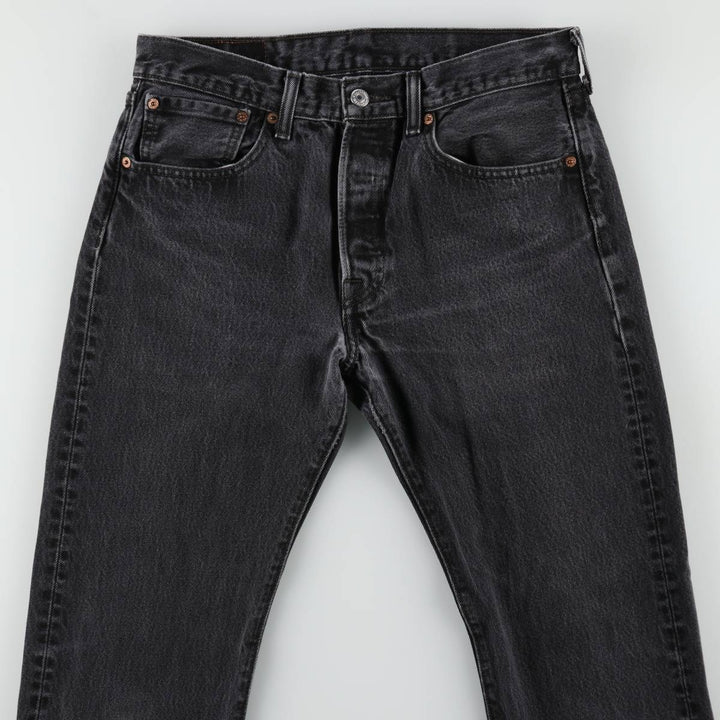Levi's 501 Black Denim Straight Denim Pants Men's W31 equivalent cotton black type Vintage Second Hand
