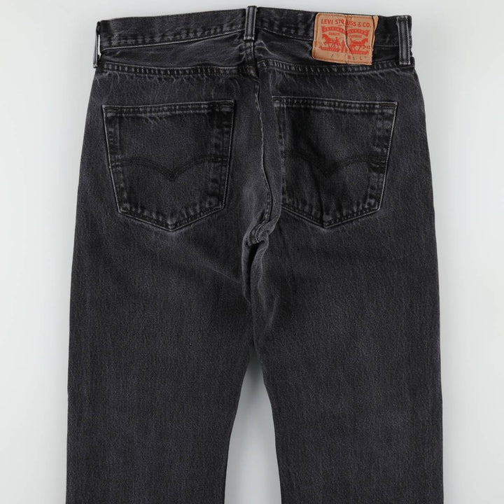 Levi's 501 Black Denim Straight Denim Pants Men's W31 equivalent cotton black type Vintage Second Hand
