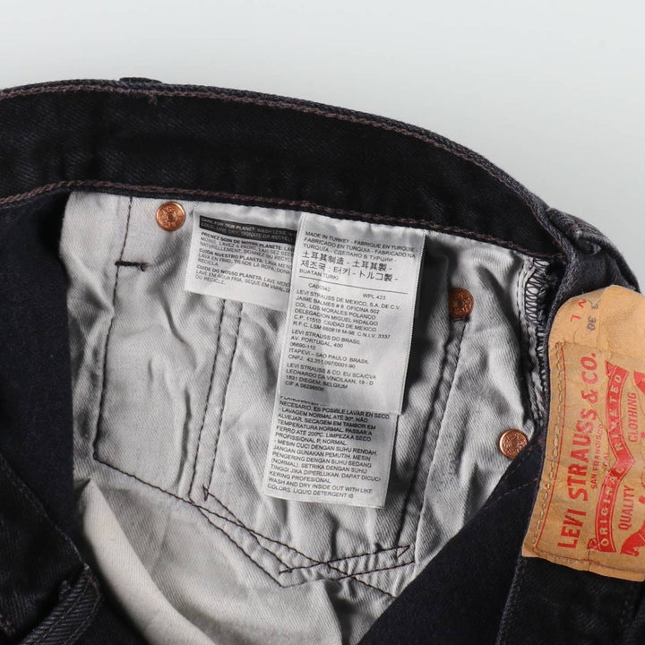 Levi's 501 Euro Model Black Denim Straight Leg Denim Pants, Men's Size 36 cotton black type Vintage Second Hand