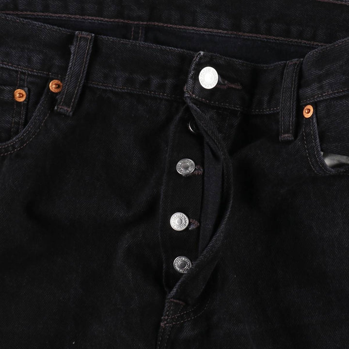 Levi's 501 Euro Model Black Denim Straight Leg Denim Pants, Men's Size 36 cotton black type Vintage Second Hand