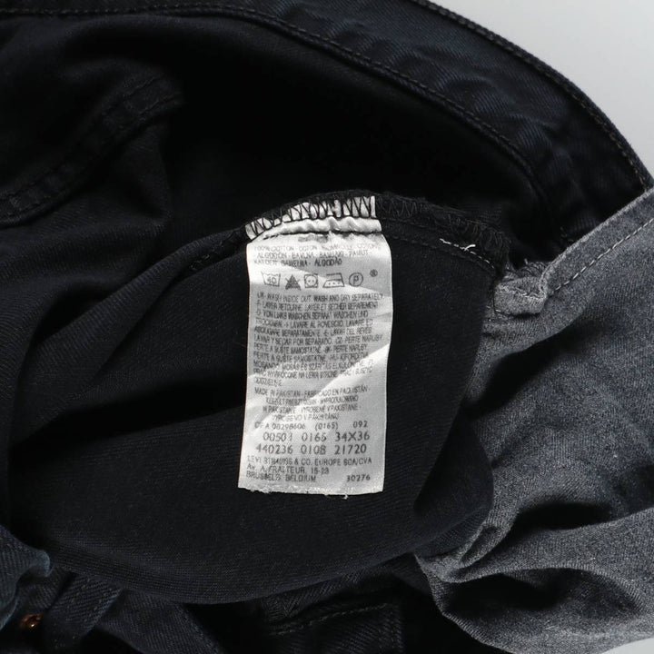 00'S Levi's 00501-0165 Euro model black denim straight denim pants for men size w34 cotton black type Vintage Second Hand