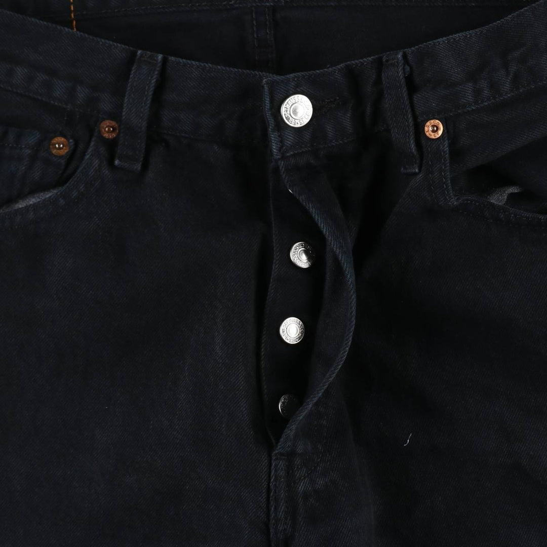 00'S Levi's 00501-0165 Euro model black denim straight denim pants for men size w34 cotton black type Vintage Second Hand