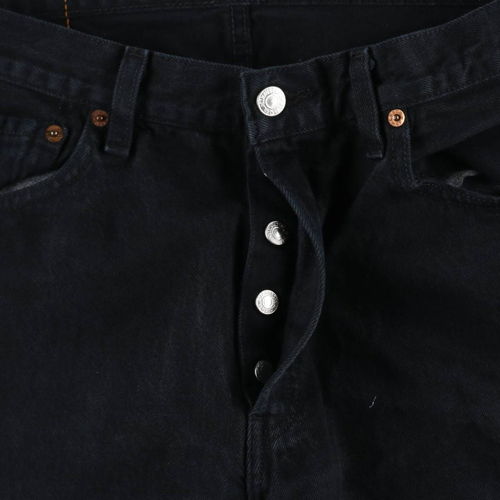 00'S Levi's 00501-0165 Euro model black denim straight denim pants for men size w34 cotton black type Vintage Second Hand