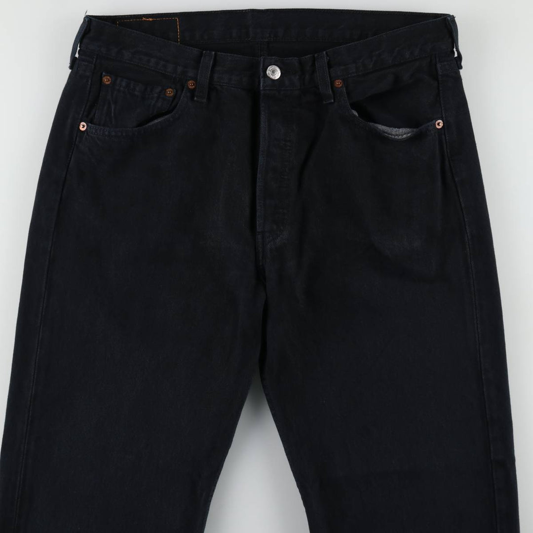 00'S Levi's 00501-0165 Euro model black denim straight denim pants for men size w34 cotton black type Vintage Second Hand