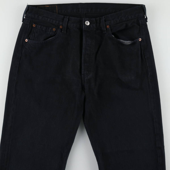 00'S Levi's 00501-0165 Euro model black denim straight denim pants for men size w34 cotton black type Vintage Second Hand