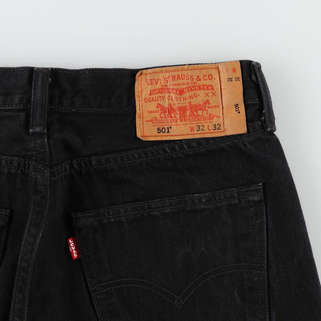 Levi's 501 Black Denim Straight Denim Pants for Men, W32 equivalent cotton black type Vintage Second Hand