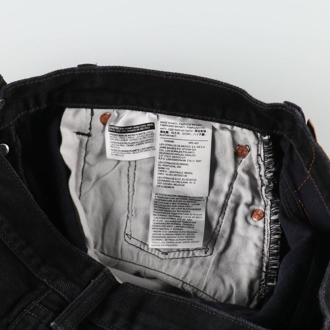 Levi's 501 Black Denim Straight Denim Pants for Men, W32 equivalent cotton black type Vintage Second Hand