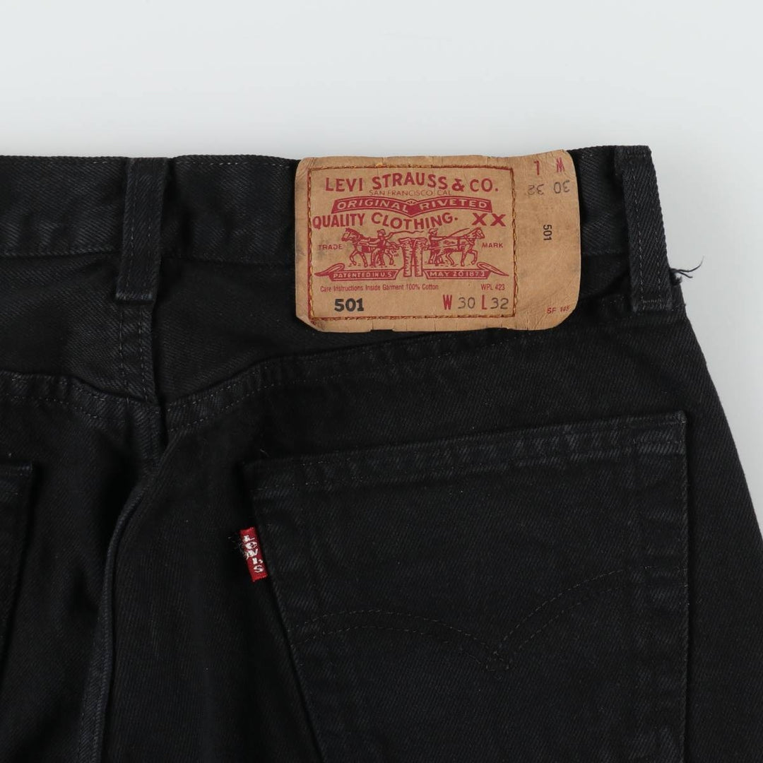 1990'S Levi's 501-0165 Black Denim Straight Leg Jeans, Made in USA, Men's Size W29 (approx.), Vintage cotton black type Vintage Second Hand