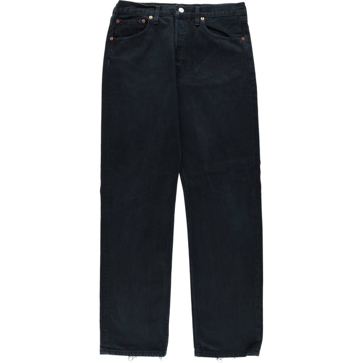2000'S Levi's 00501-0165 Euro Model Black Denim Straight Leg Jeans, Made in England, Men's W32 (approx.) cotton black type Vintage Second Hand