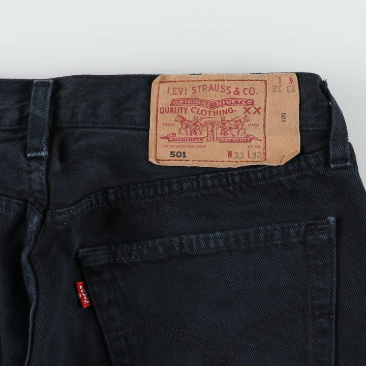 2000'S Levi's 00501-0165 Euro Model Black Denim Straight Leg Jeans, Made in England, Men's W32 (approx.) cotton black type Vintage Second Hand