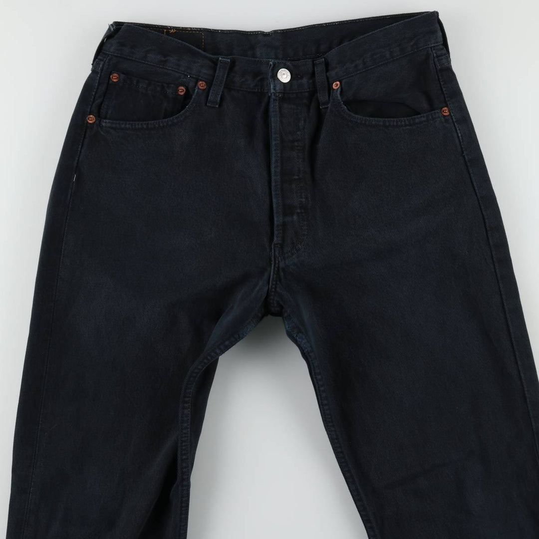 2000'S Levi's 00501-0165 Euro Model Black Denim Straight Leg Jeans, Made in England, Men's W32 (approx.) cotton black type Vintage Second Hand
