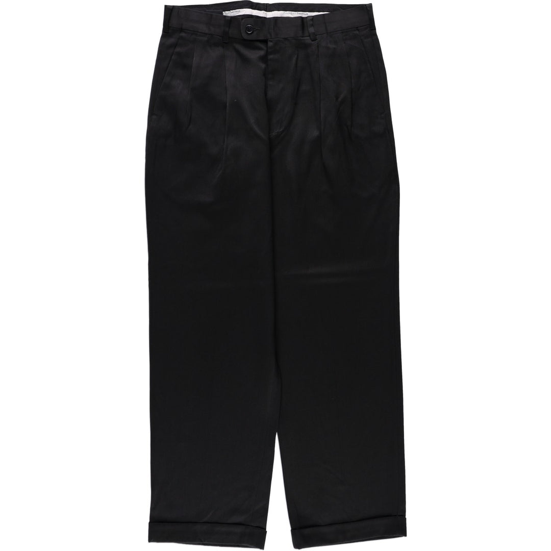 Perry Ellis PERRY ELLIS PORTFOLIO Two-pleat Slacks Men's Size W33 polyester black type Vintage Second Hand