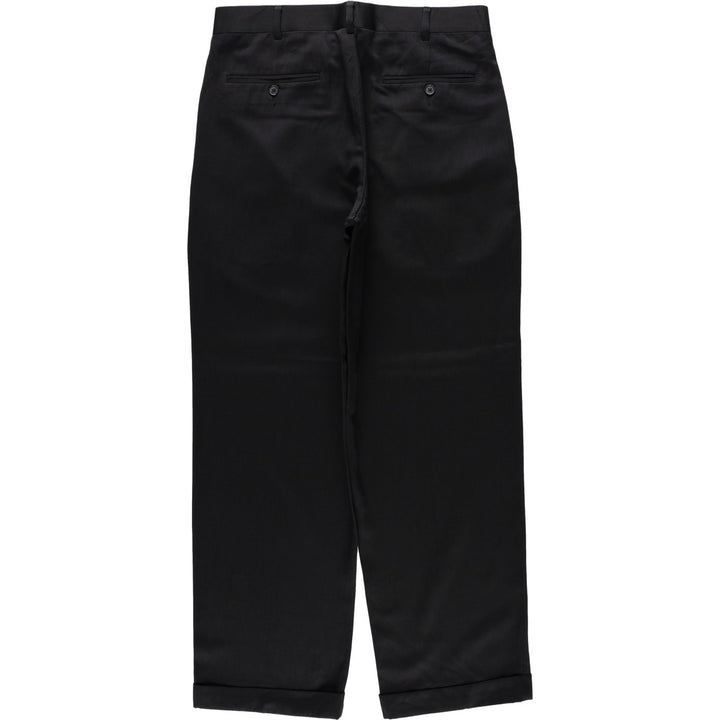 Perry Ellis PERRY ELLIS PORTFOLIO Two-pleat Slacks Men's Size W33 polyester black type Vintage Second Hand