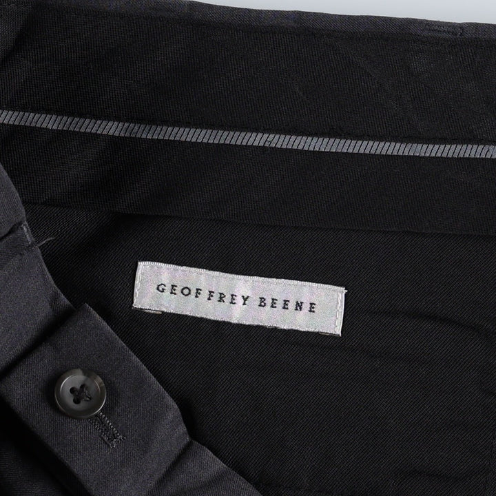 GEOFFREY BEENE One-tuck Slacks Pants Men's W34 (approx.) polyester Charcoal Vintage Second Hand