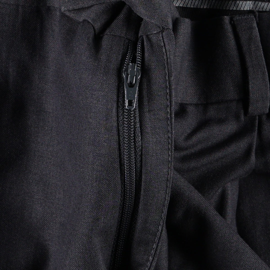 GEOFFREY BEENE One-tuck Slacks Pants Men's W34 (approx.) polyester Charcoal Vintage Second Hand