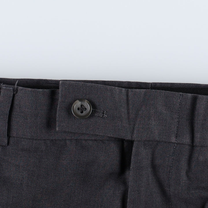 GEOFFREY BEENE One-tuck Slacks Pants Men's W34 (approx.) polyester Charcoal Vintage Second Hand