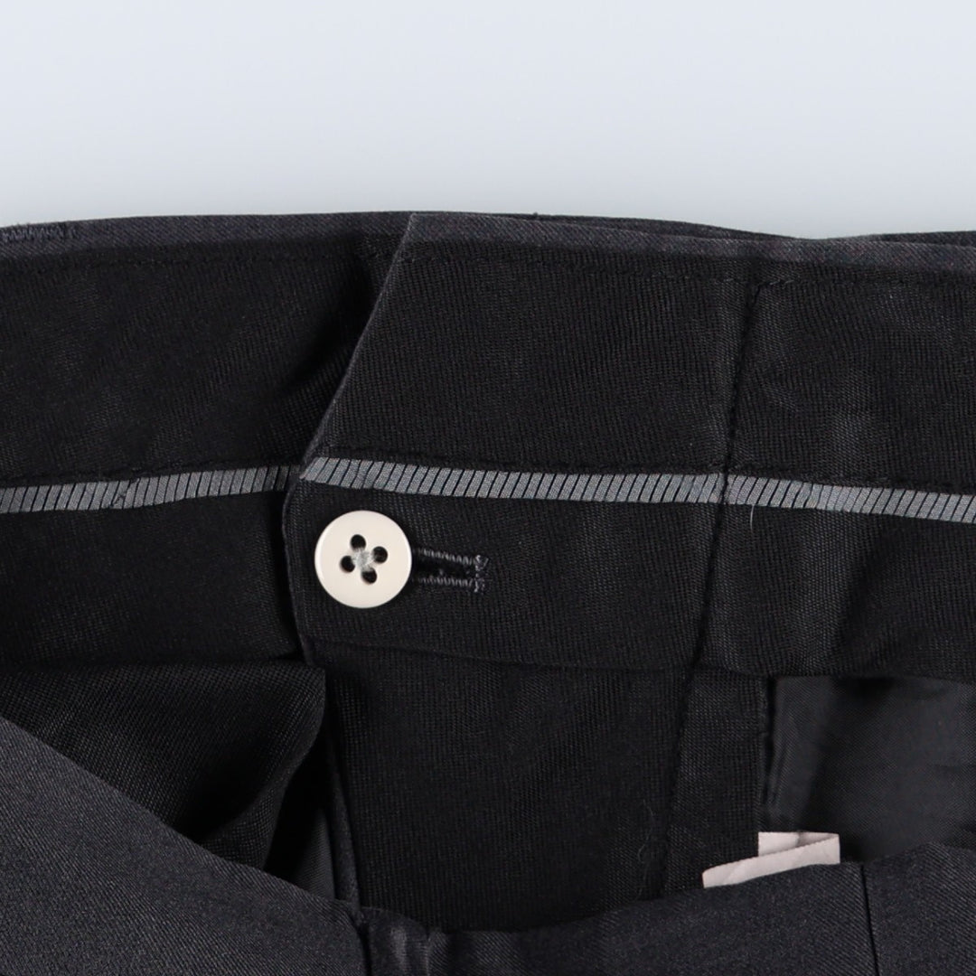 GEOFFREY BEENE One-tuck Slacks Pants Men's W34 (approx.) polyester Charcoal Vintage Second Hand