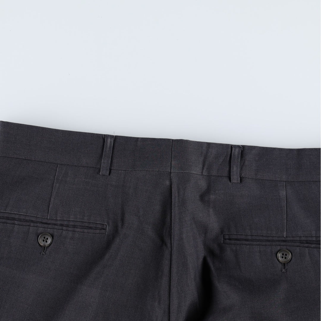 GEOFFREY BEENE One-tuck Slacks Pants Men's W34 (approx.) polyester Charcoal Vintage Second Hand