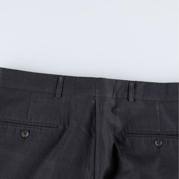 GEOFFREY BEENE One-tuck Slacks Pants Men's W34 (approx.) polyester Charcoal Vintage Second Hand