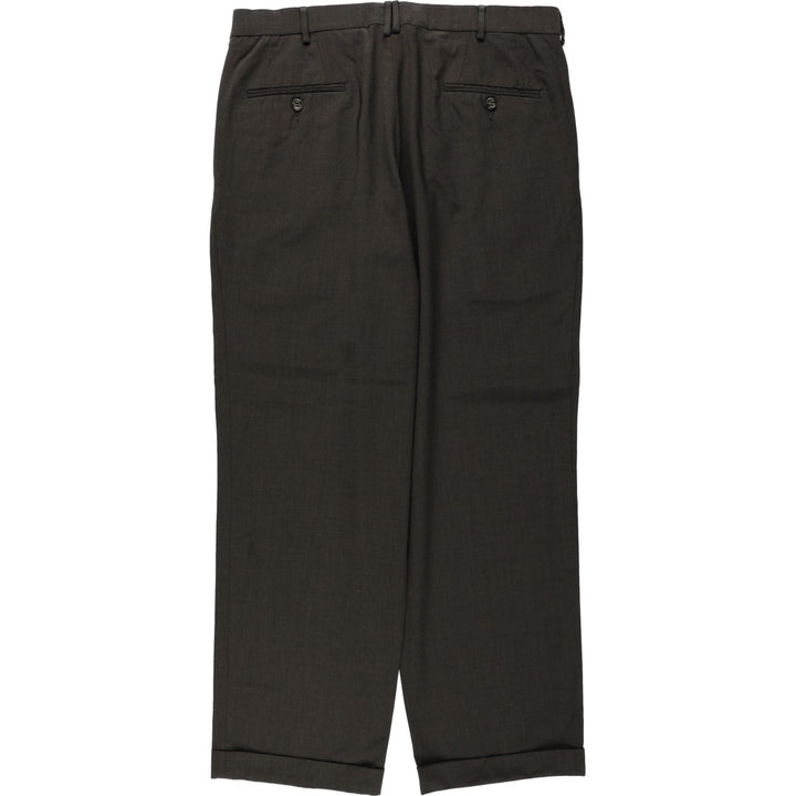 2000'S Dockers Premium Two-Pleat Poly/Wool Pants, Men's Size W35 (approx.) polyester Khaki type Vintage Second Hand
