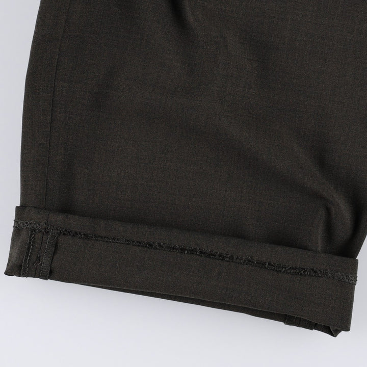 2000'S Dockers Premium Two-Pleat Poly/Wool Pants, Men's Size W35 (approx.) polyester Khaki type Vintage Second Hand