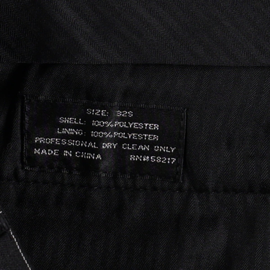 MIDTOWN MAN Stripe Pattern Two-Pleat Slacks Pants Men's W32 (approx.) polyester black type Vintage Second Hand